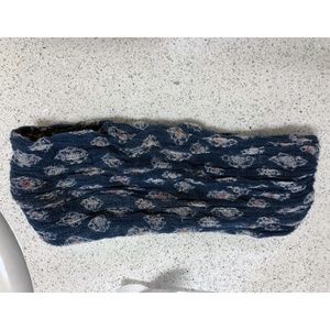 Free People Headwrap- Blue, Patterned